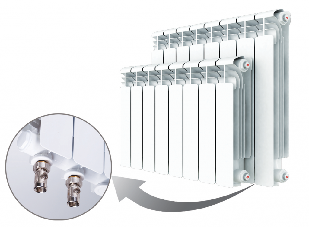 Алюминиевый радиатор Rifar Alum Ventil 500 - 15 секций нижнее правое подключение